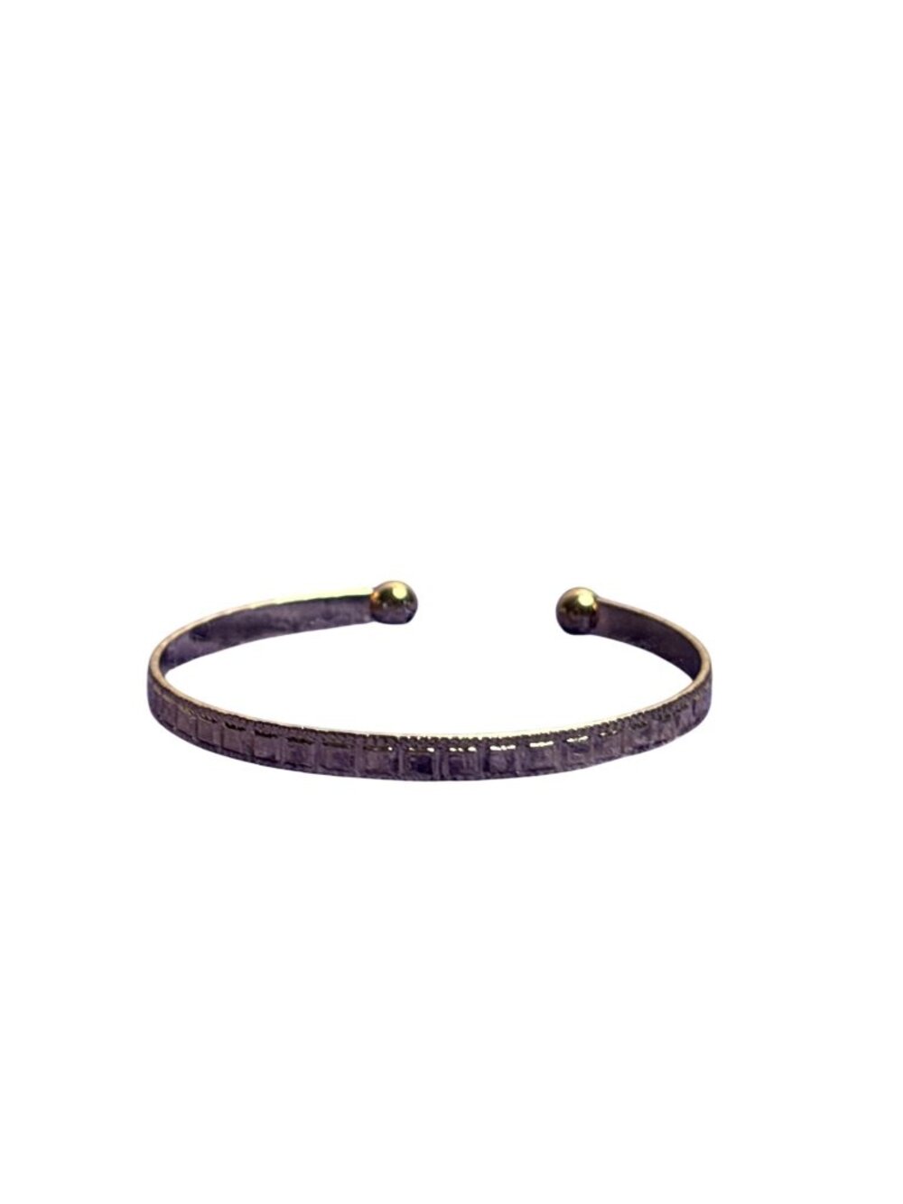 Geometric Squares Textured Goldtone Cuff Bracelet 7.25 inches